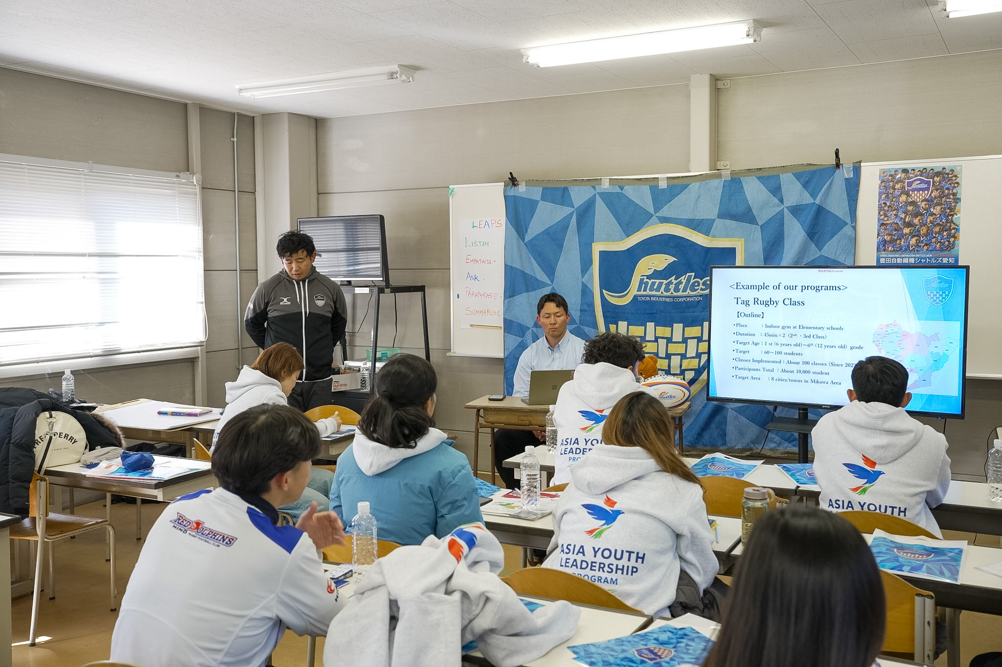 豊田自動織機シャトルズ酒井氏、松元氏から地域の取り組みについてのセッション