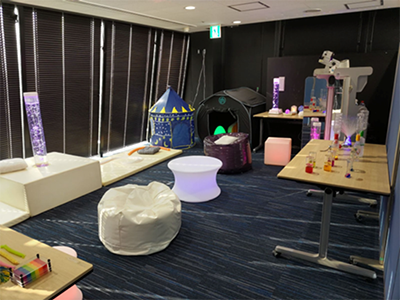 センサリールーム設置（日本代表戦での事例）